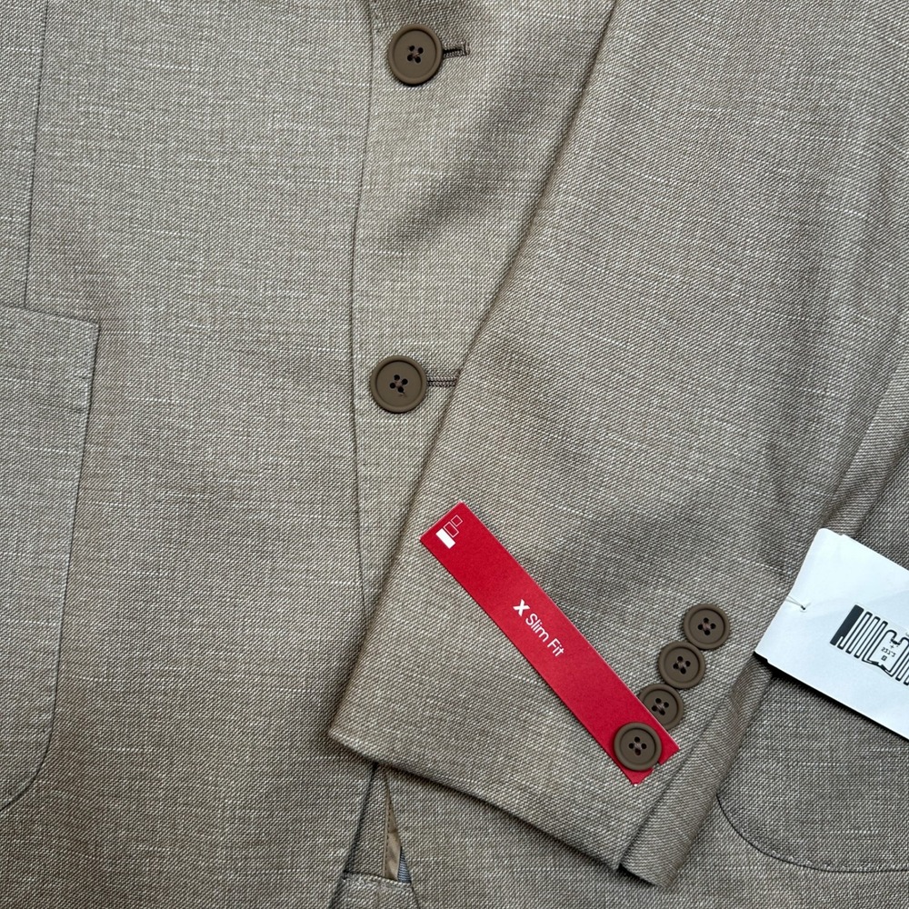 Calvin Klein Slim Fit Sport Coat Mens 44L 44 Tan Infinite Stretch $295 - Picture 4 of 13